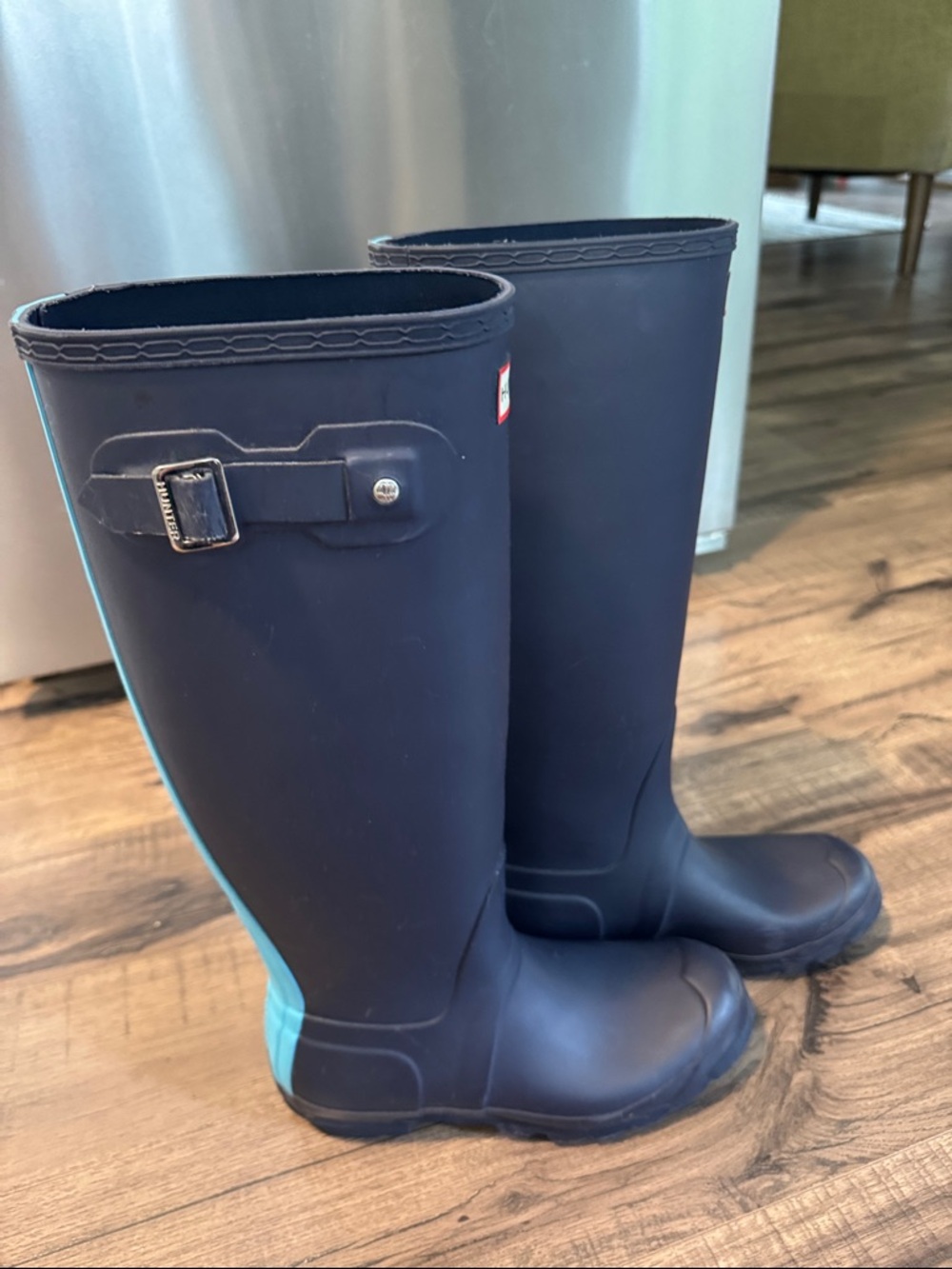 Hunter Tall Matte Navy Rubber Boots - Picture 3 of 14